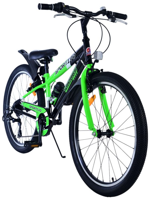 Volare Sportivo Kinderfiets – Jongens – 24 inch – 7 Speed – Zwart Groen