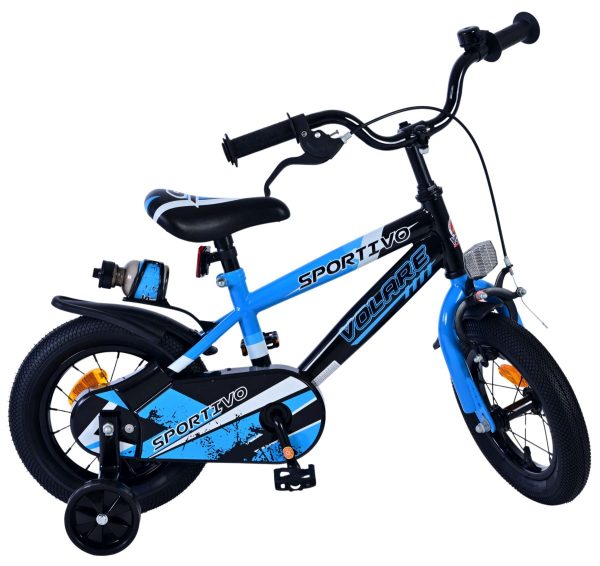 Volare Sportivo Kinderfiets – Jongens – 12 inch – Blauw Zwart