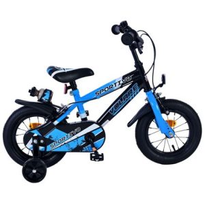 Volare Sportivo Kinderfiets – Jongens – 12 inch – Blauw Zwart – Twee Handremmen