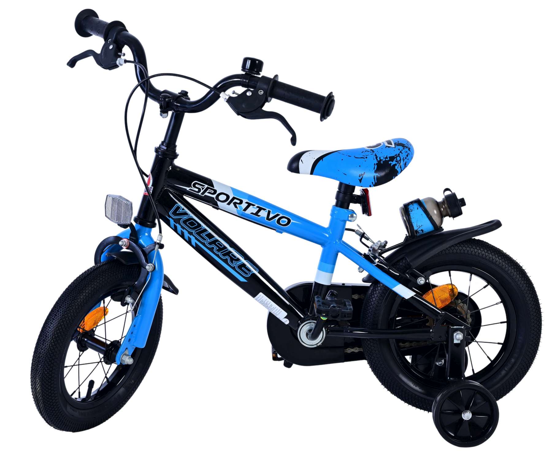 Volare Sportivo Kinderfiets – Jongens – 12 inch – Blauw Zwart – Twee Handremmen Volare Sportivo Kinderfiets – Jongens – 12 inch – Blauw Zwart – Twee Handremmen