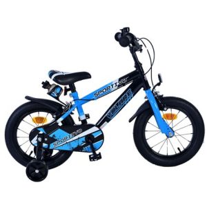 Volare Sportivo Kinderfiets – Jongens – 14 inch – Blauw Zwart – Twee Handremmen
