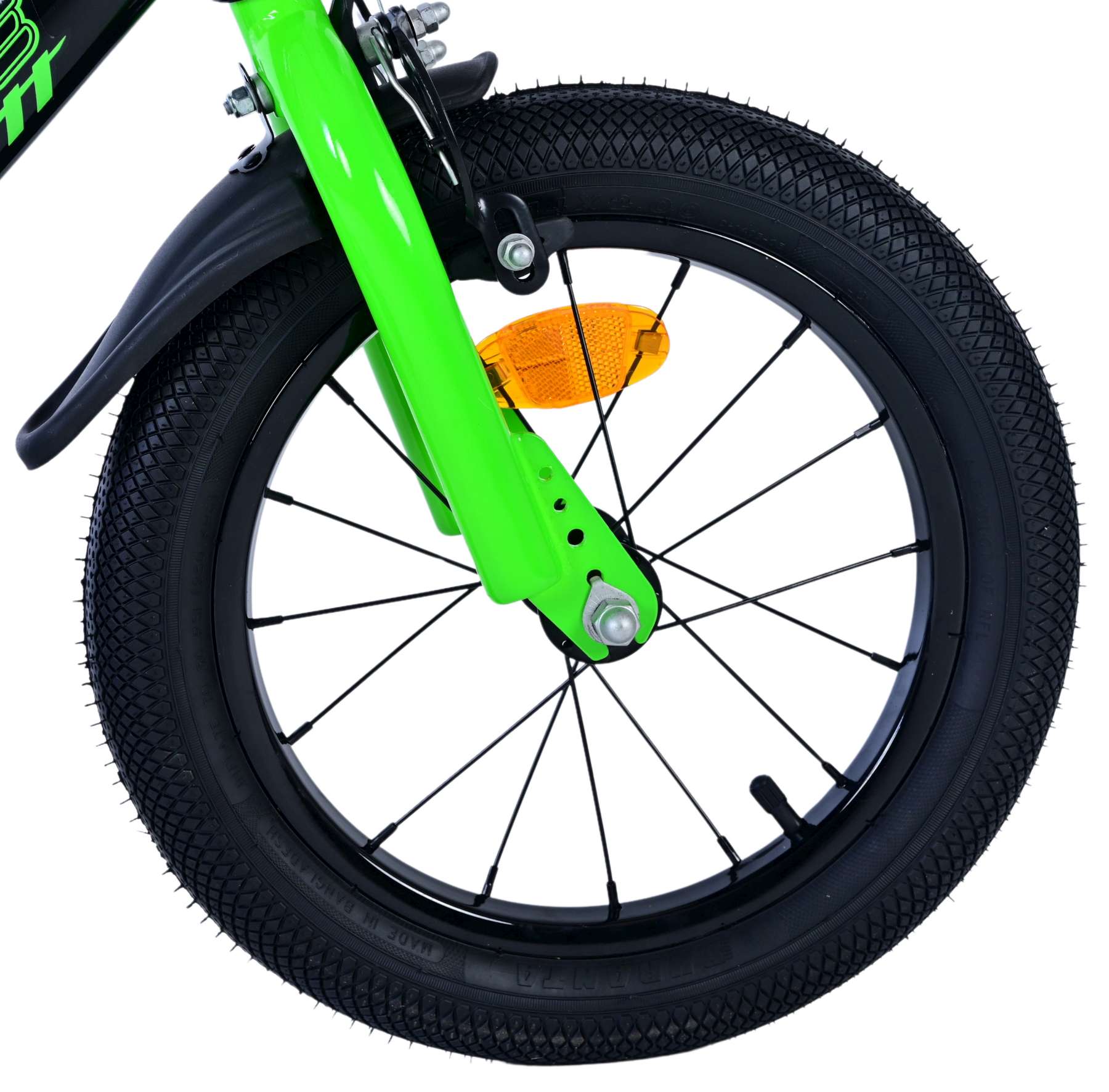 Volare Sportivo Kinderfiets – Jongens – 14 inch – Groen Zwart – Twee Handremmen