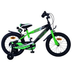 Volare Sportivo Kinderfiets – Jongens – 16 inch – Groen Zwart – Twee Handremmen