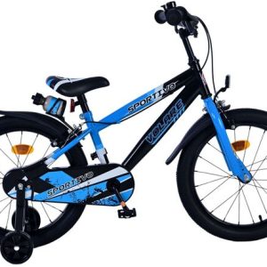Volare Sportivo Kinderfiets – Jongens – 18 inch – Blauw Zwart – Twee Handremmen