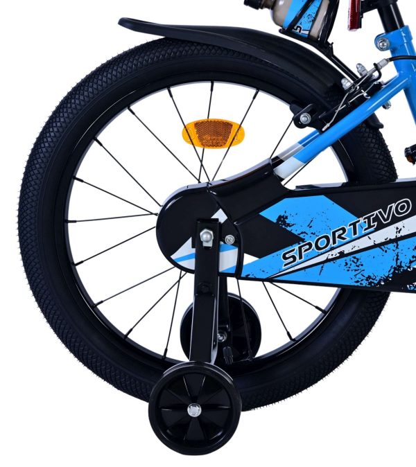Volare Sportivo Kinderfiets – Jongens – 18 inch – Blauw Zwart – Twee Handremmen