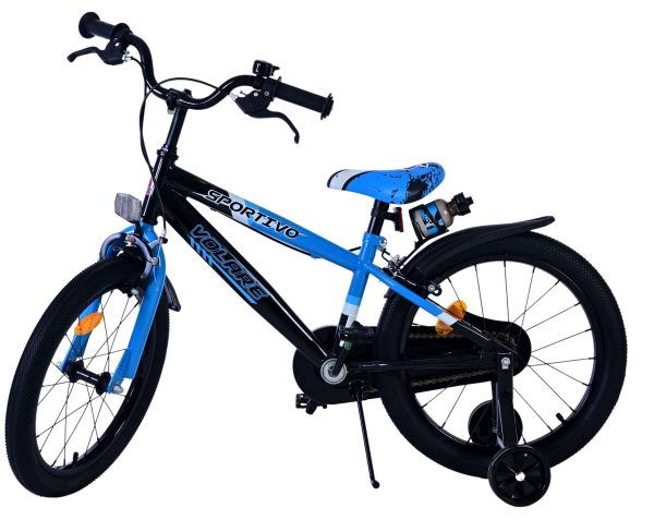 Volare Sportivo Kinderfiets – Jongens – 18 inch – Blauw Zwart – Twee Handremmen
