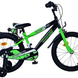 Volare Sportivo Kinderfiets – Jongens – 18 inch – Groen Zwart – Twee Handremmen