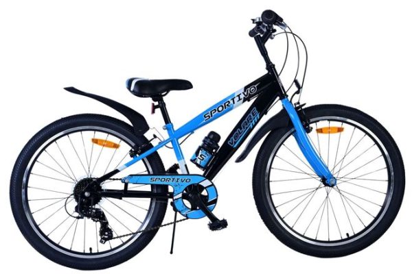Volare Sportivo Kinderfiets – Jongens – 24 inch – 7 Speed – Zwart Blauw