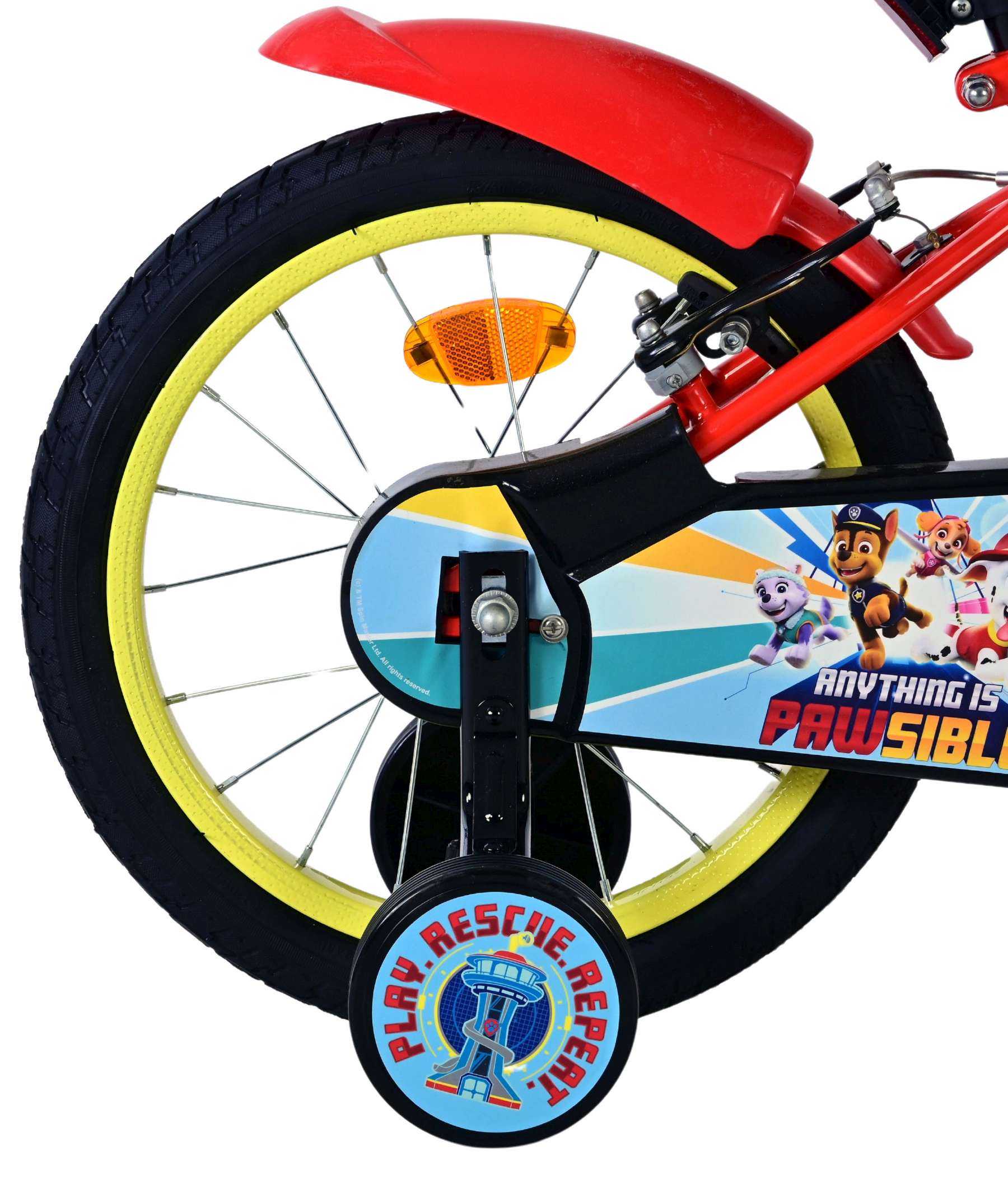 Paw Patrol Kinderfiets – Jongens – 16 inch – Rood – Twee handremmen