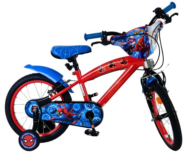 Spider-Man Kinderfiets – Jongens – 16 inch – Blauw/Rood – Twee handremmen