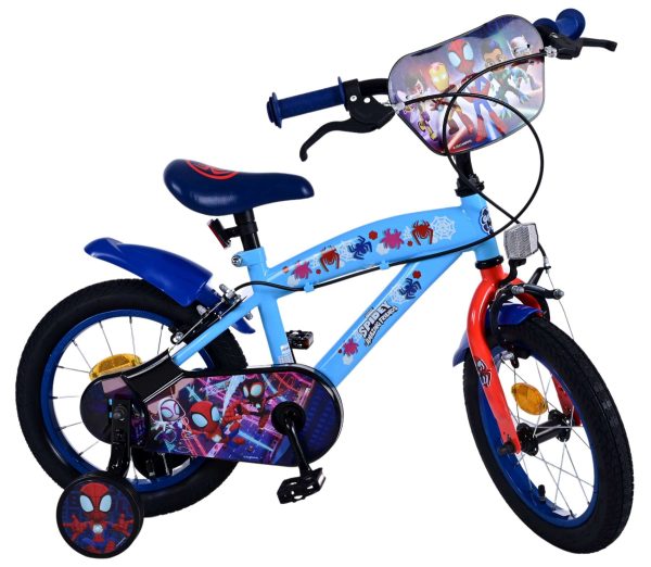 Spidey Kinderfiets – Jongens – 14 inch – Blauw Rood – Twee handremmen