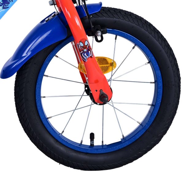 Spidey Kinderfiets – Jongens – 14 inch – Blauw Rood – Twee handremmen