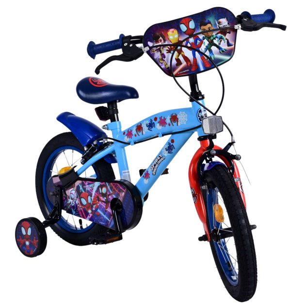 Spidey Kinderfiets – Jongens – 14 inch – Blauw Rood – Twee handremmen