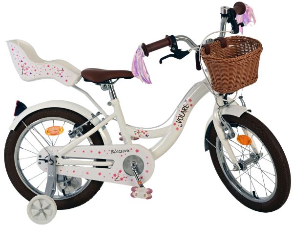 Volare Blossom Kinderfiets – Meisjes – 16 inch – Wit – Twee Handremmen