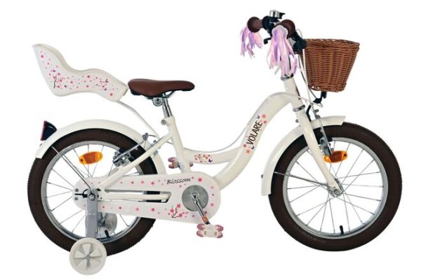 Volare Blossom Kinderfiets – Meisjes – 16 inch – Wit – Twee Handremmen