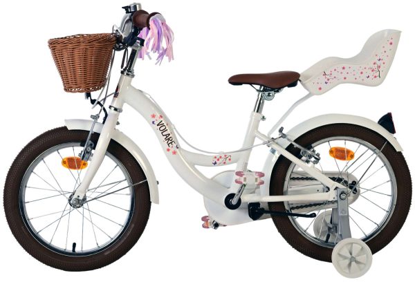 Volare Blossom Kinderfiets – Meisjes – 16 inch – Wit – Twee Handremmen