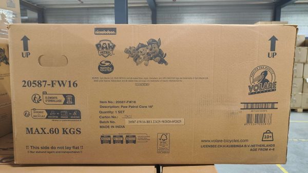 Paw Patrol Kinderfiets – Jongens – 16 inch – Rood – Twee handremmen
