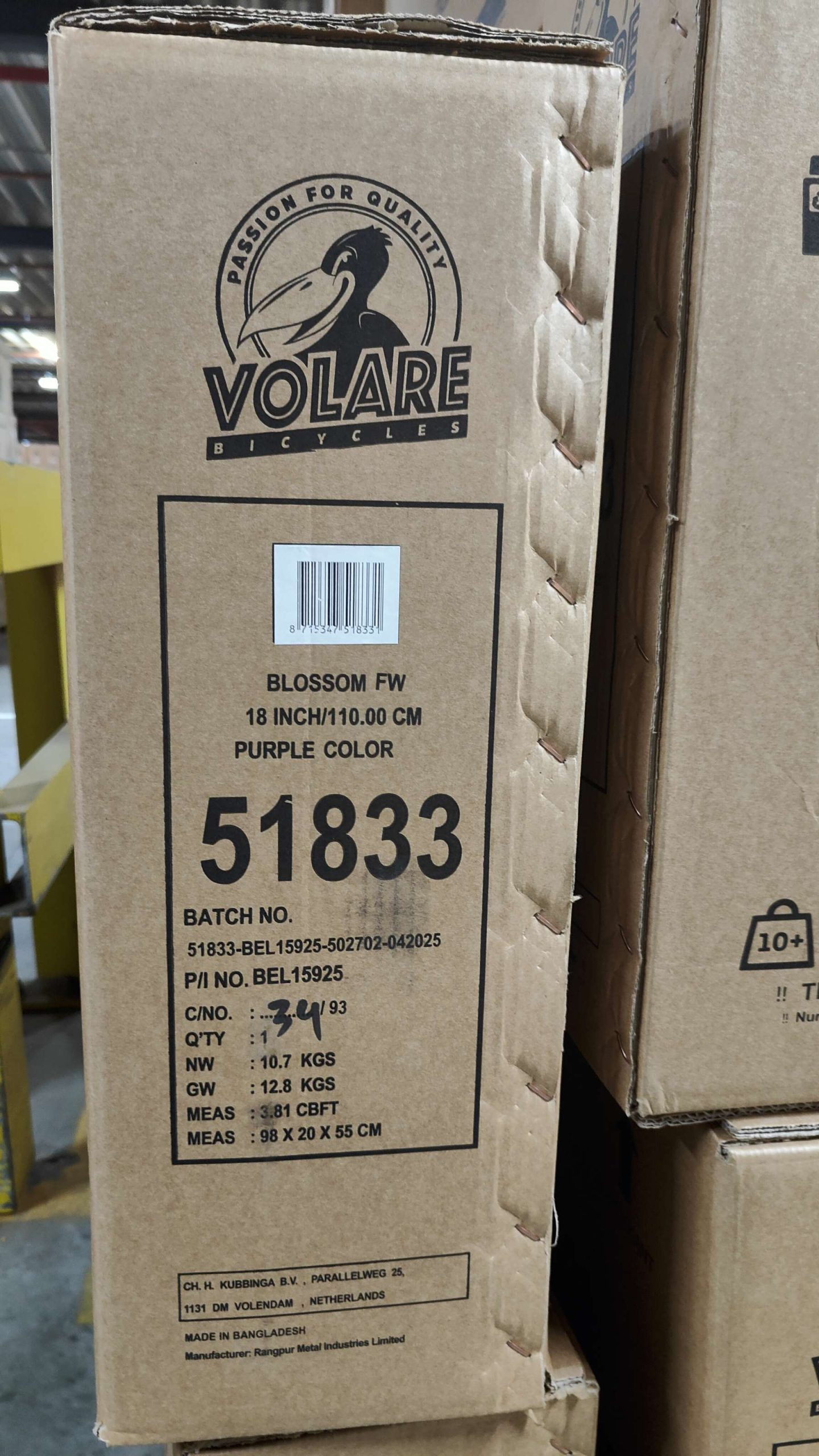 Volare Blossom Kinderfiets – Meisjes – 18 inch – Paars – Twee Handremmen Volare Blossom Kinderfiets – Meisjes – 18 inch – Paars – Twee Handremmen