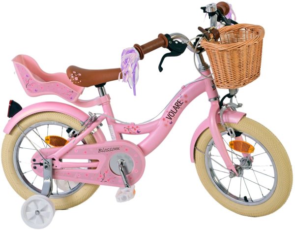 Volare Blossom Kinderfiets – Meisjes – 14 inch – Roze – Twee Handremmen
