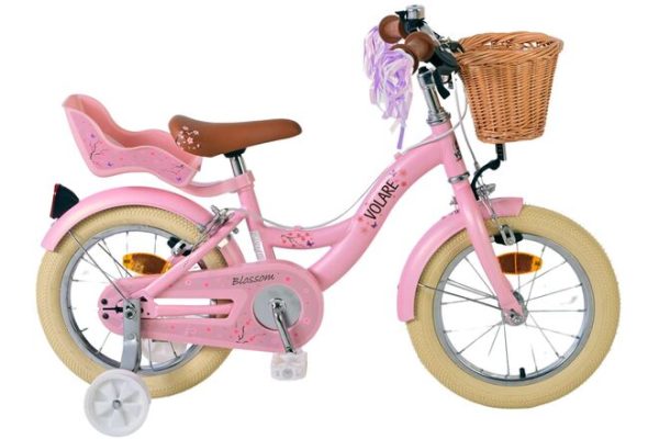 Volare Blossom Kinderfiets – Meisjes – 14 inch – Roze – Twee Handremmen