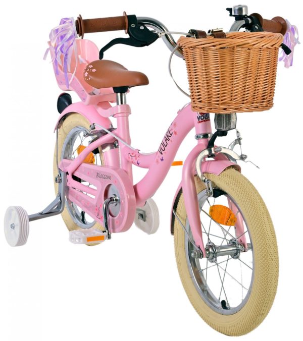 Volare Blossom Kinderfiets – Meisjes – 14 inch – Roze – Twee Handremmen