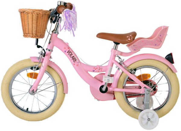 Volare Blossom Kinderfiets – Meisjes – 14 inch – Roze – Twee Handremmen