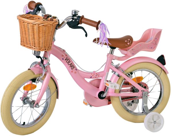 Volare Blossom Kinderfiets – Meisjes – 14 inch – Roze – Twee Handremmen