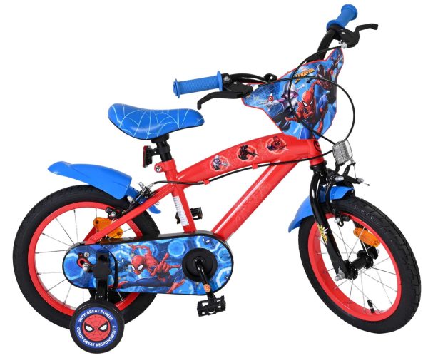 Spider-Man Kinderfiets – Jongens – 14 inch – Blauw/Rood – Twee handremmen