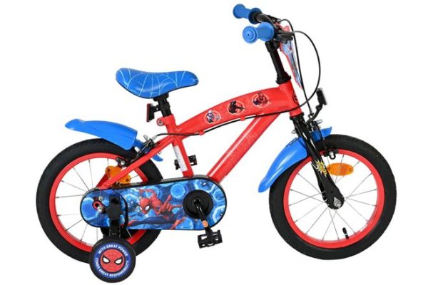 Spider-Man Kinderfiets – Jongens – 14 inch – Blauw/Rood – Twee handremmen