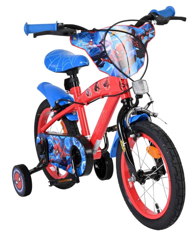 Spider-Man Kinderfiets – Jongens – 14 inch – Blauw/Rood – Twee handremmen