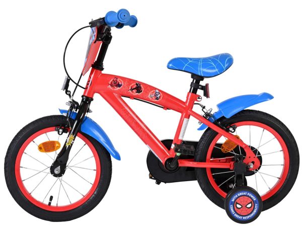Spider-Man Kinderfiets – Jongens – 14 inch – Blauw/Rood – Twee handremmen