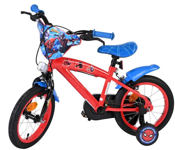 Spider-Man Kinderfiets – Jongens – 14 inch – Blauw/Rood – Twee handremmen