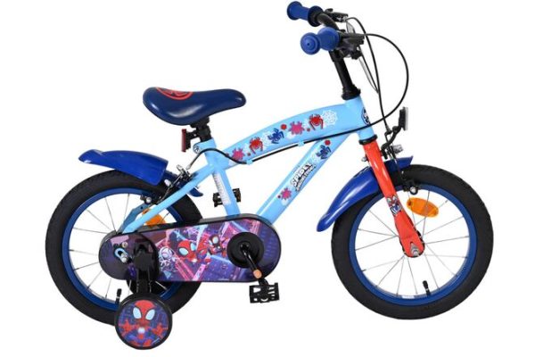 Spidey Kinderfiets – Jongens – 14 inch – Blauw Rood – Twee handremmen