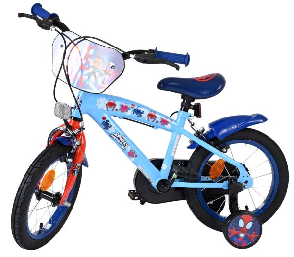 Spidey Kinderfiets – Jongens – 14 inch – Blauw Rood – Twee handremmen