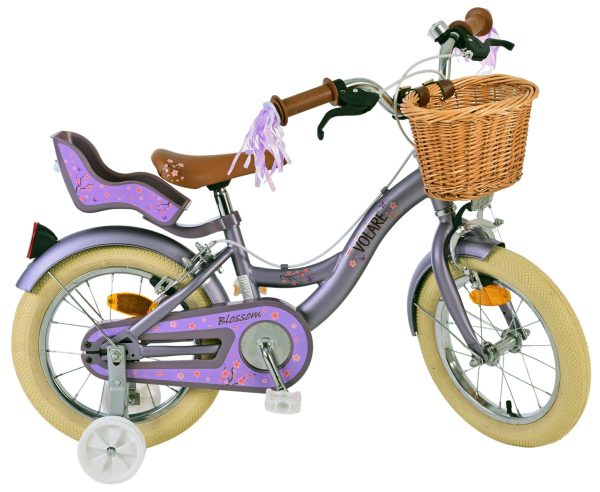 Volare Blossom Kinderfiets – Meisjes – 14 inch – Paars – Twee Handremmen