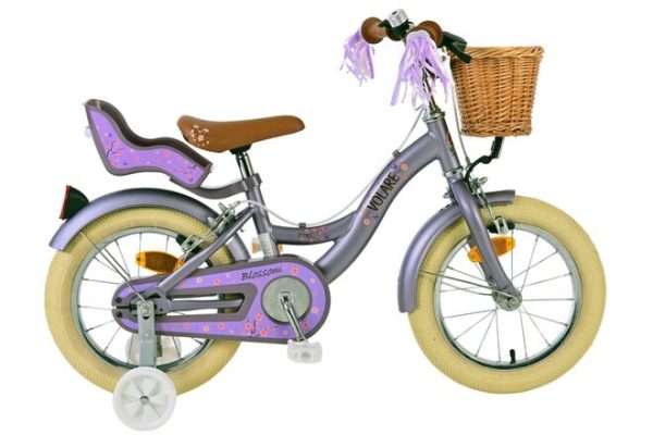 Volare Blossom Kinderfiets – Meisjes – 14 inch – Paars – Twee Handremmen
