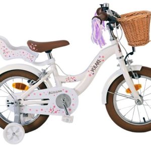 Volare Blossom Kinderfiets – Meisjes – 14 inch – Wit – Twee Handremmen