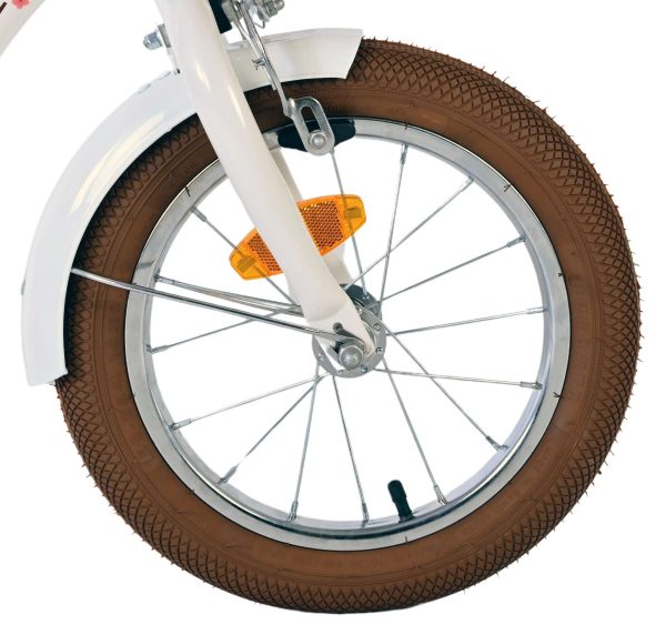 Volare Blossom Kinderfiets – Meisjes – 14 inch – Wit – Twee Handremmen