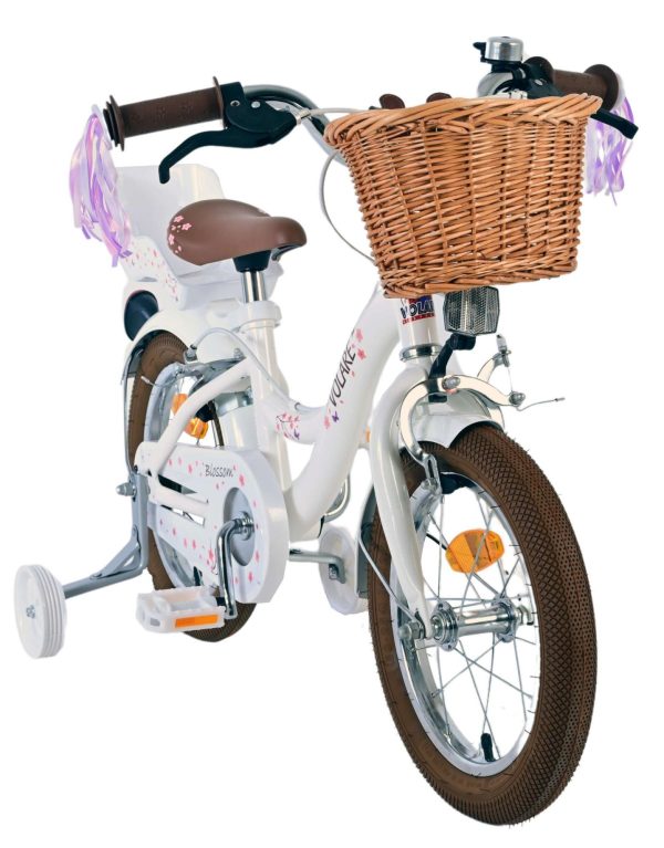 Volare Blossom Kinderfiets – Meisjes – 14 inch – Wit – Twee Handremmen