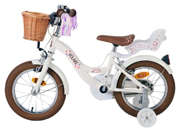 Volare Blossom Kinderfiets – Meisjes – 14 inch – Wit – Twee Handremmen