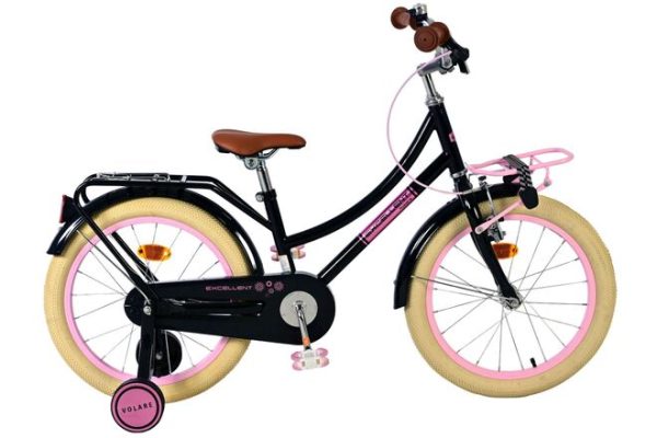 Volare Excellent Kinderfiets – Meisjes – 18 inch – Zwart – 95% afgemonteerd