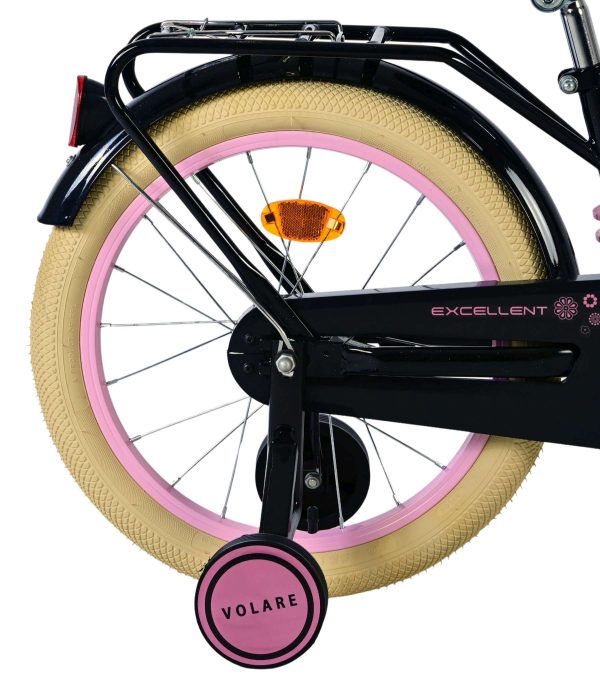 Volare Excellent Kinderfiets – Meisjes – 18 inch – Zwart – 95% afgemonteerd