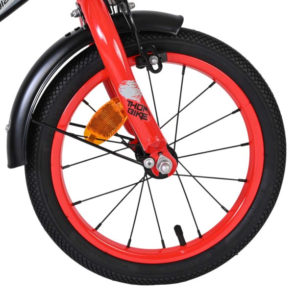 Volare Thombike Kinderfiets – Jongens – 14 inch – Zwart Rood