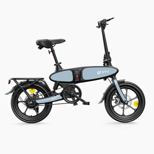 DYU C2 16 Inch Volledig Vouwbare E-Bike – Zwart/Blauw