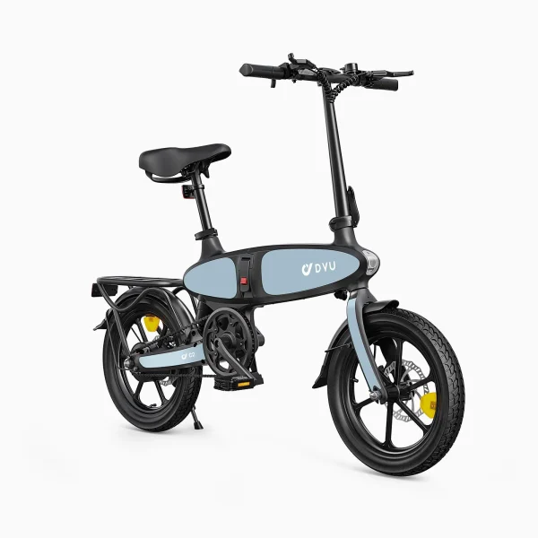 DYU C2 16 Inch Volledig Vouwbare E-Bike – Zwart/Blauw