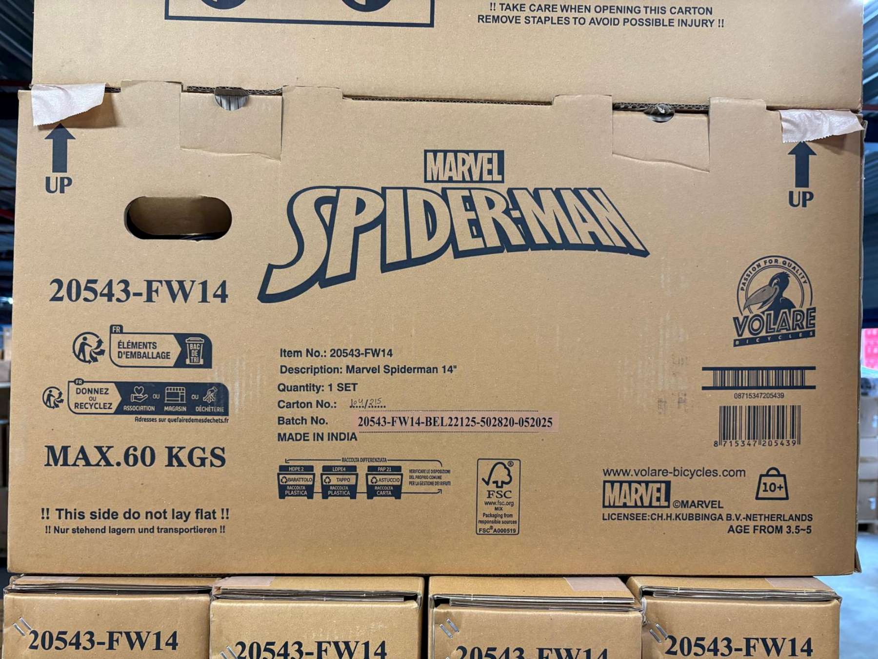 Spider-Man Kinderfiets – Jongens – 14 inch – Blauw/Rood – Twee handremmen Spider-Man Kinderfiets – Jongens – 14 inch – Blauw/Rood – Twee handremmen