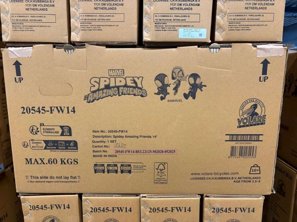Spidey Kinderfiets – Jongens – 14 inch – Blauw Rood – Twee handremmen