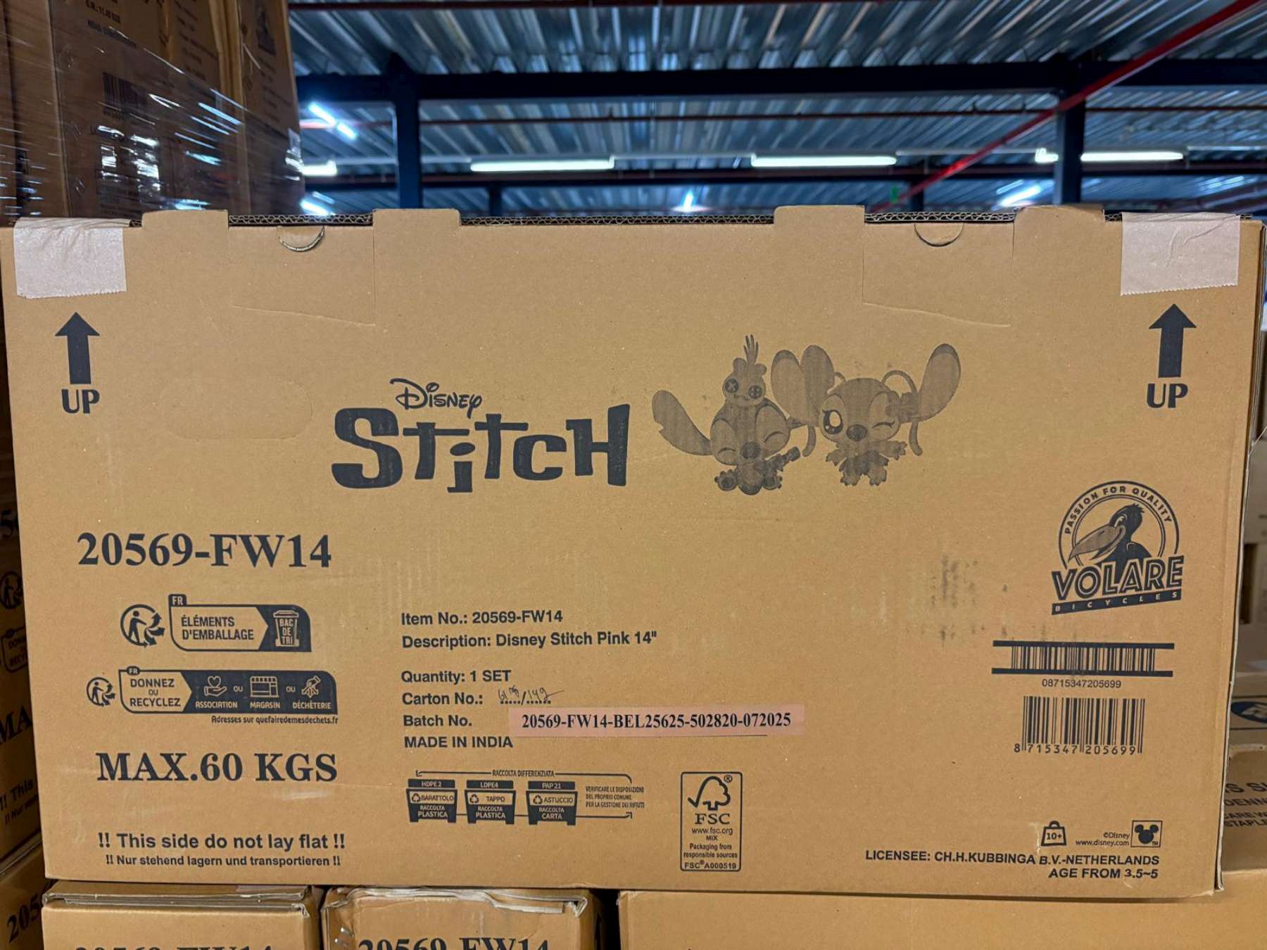 Disney Stitch Kinderfiets – Meisjes – 14 inch – Roze – Twee handremmen Disney Stitch Kinderfiets – Meisjes – 14 inch – Roze – Twee handremmen