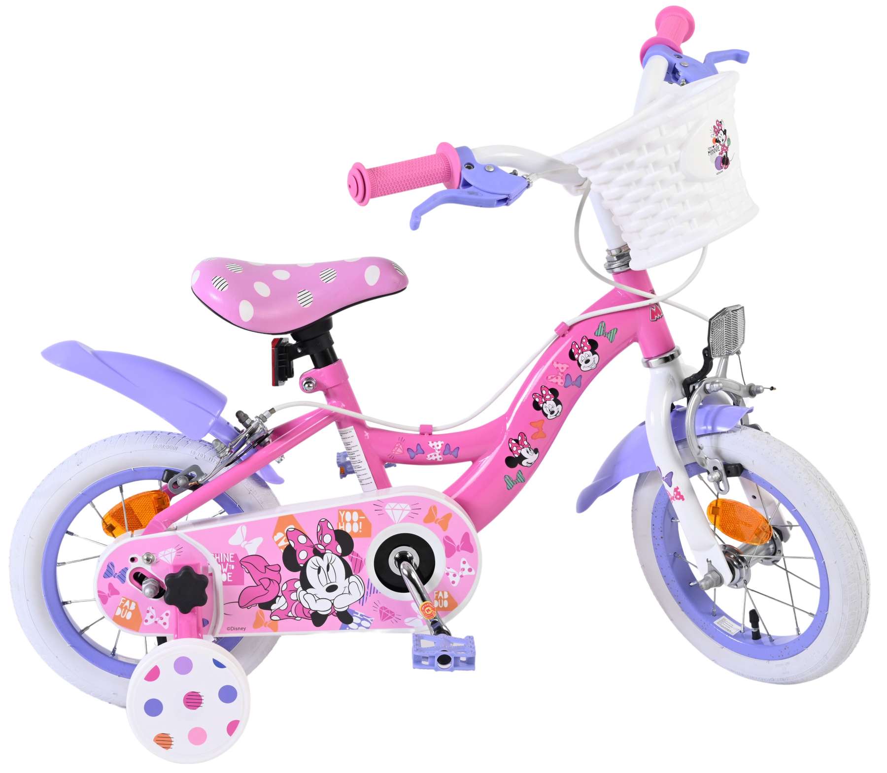 Disney Minnie Cutest Ever! Kinderfiets – Meisjes – 12 inch – Roze – Twee handremmen Disney Minnie Cutest Ever! Kinderfiets – Meisjes – 12 inch – Roze – Twee handremmen