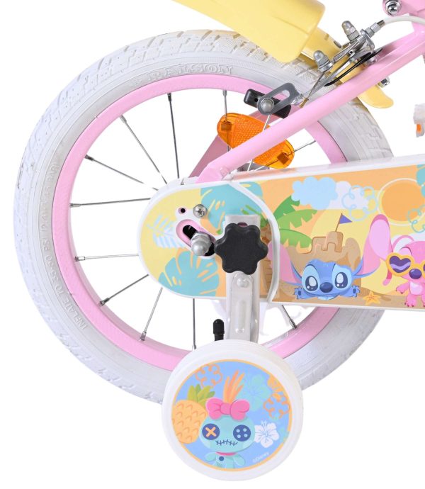 Disney Stitch Kinderfiets – Meisjes – 14 inch – Roze – Twee handremmen